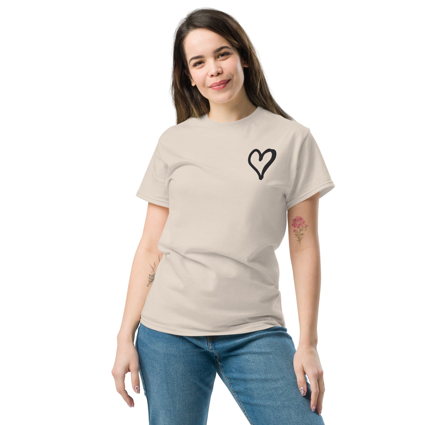 White Heart Unisex classic tee