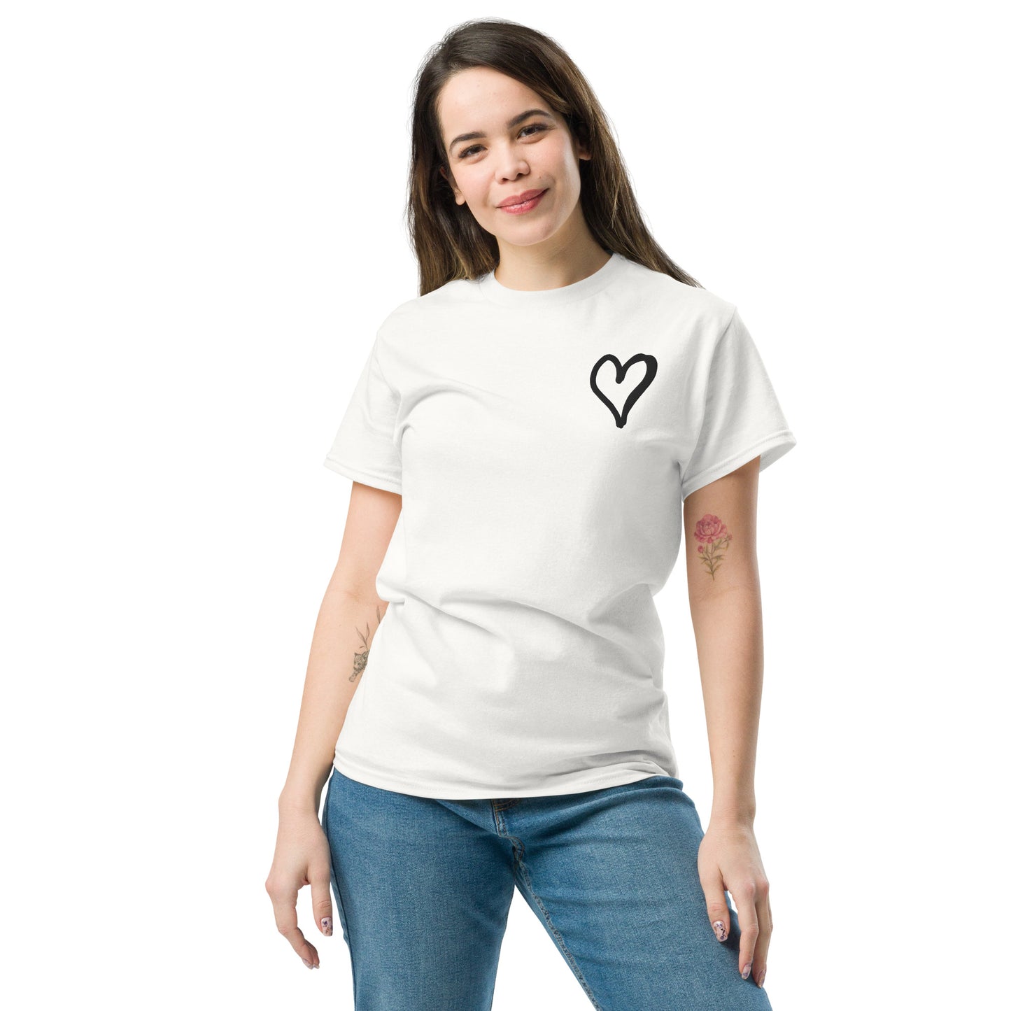 White Heart Unisex classic tee